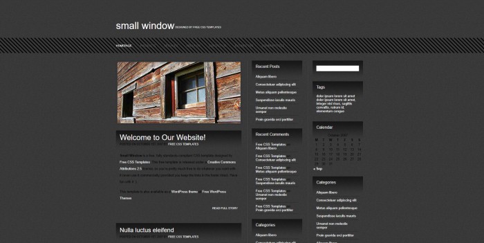 小窗户主题黑灰网页模板