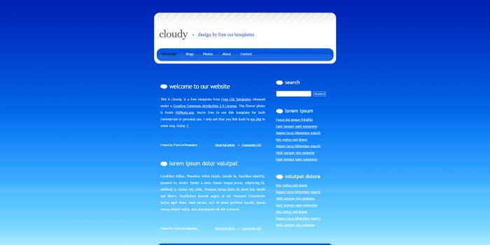 蓝天白云BLOG网页模板