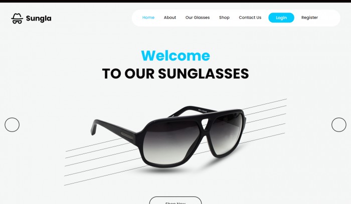 时尚太阳镜在线网店网页模板