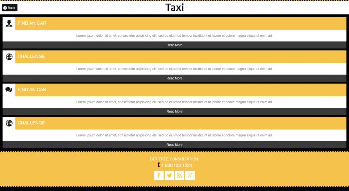 黄色出租车公司网页模板