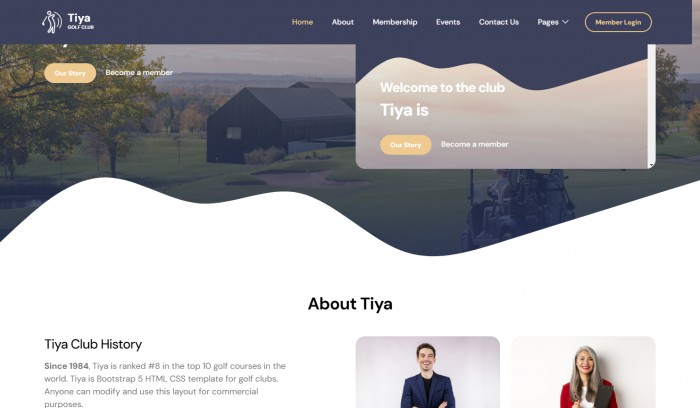 高尔夫球赛事俱乐部网页模板