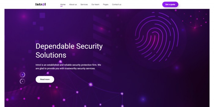 紫色网络安全设备公司网站模板