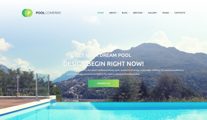 泳池设计建造与维护解决方案网站模板