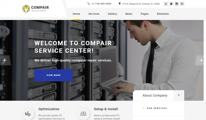 计算机维修服务中心网站模板