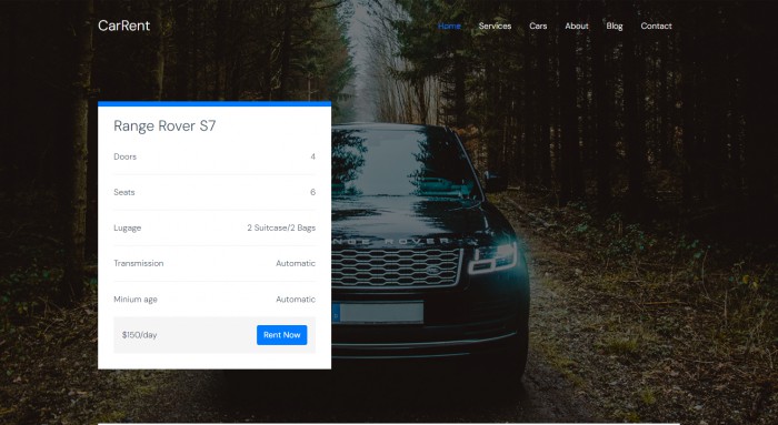 租车服务在线响应式网页模板